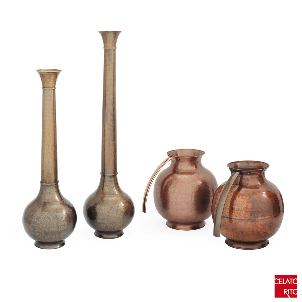 Copper and brass vases SFERA