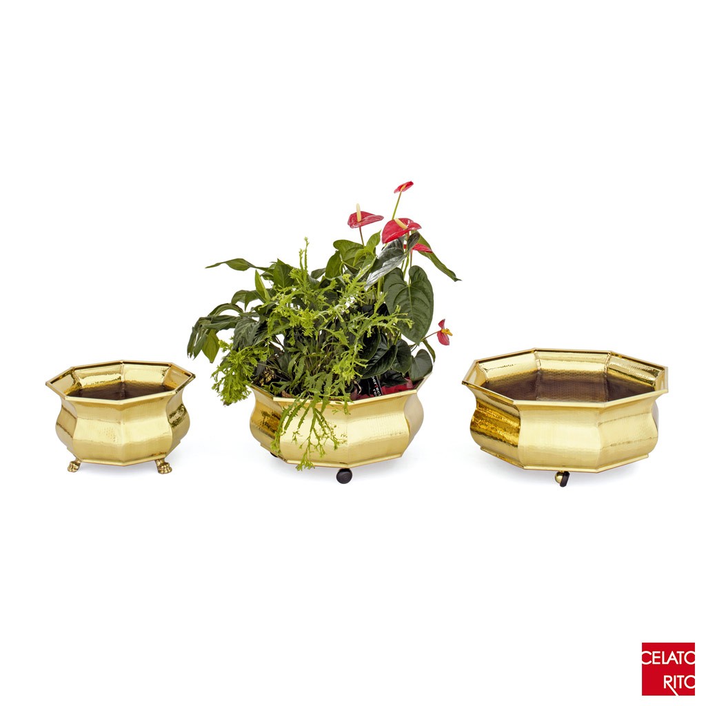 Fioriere ottone OTTAGONALI SVASATE