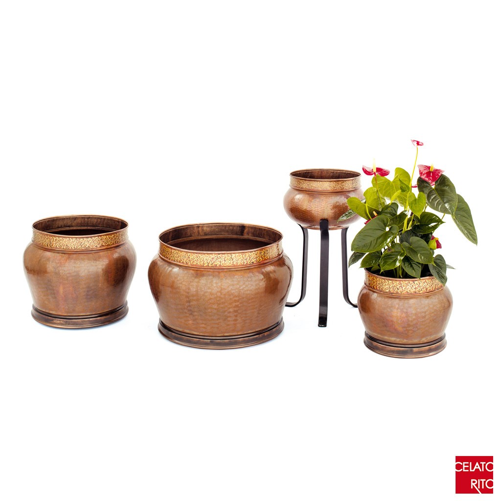 Copper planters ARABESCO