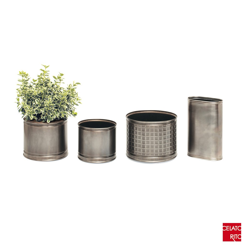BURNISHED STEEL Planters
